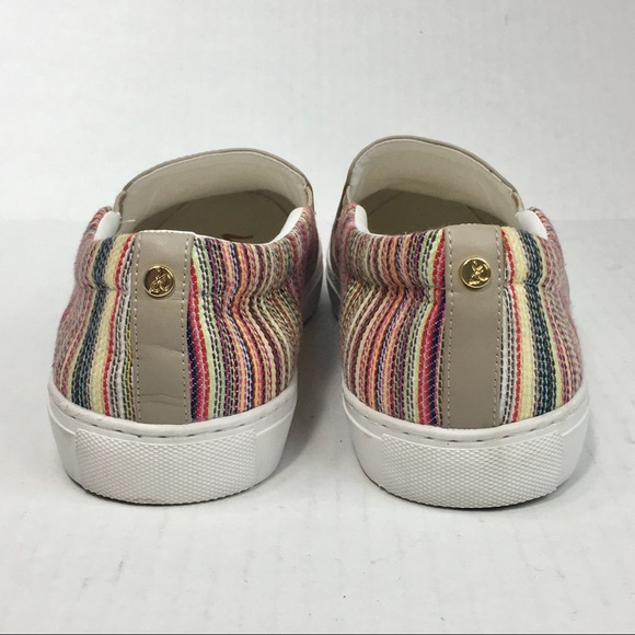 Sam Edelman 10 Striped Pink Slip On Sneakers Shoes - Picture 5 of 8